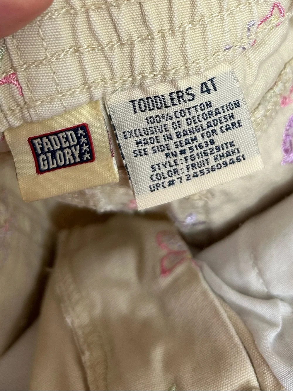 Faded Glory - Vintage Butterfly Embroidered Jeans - Size 4T
